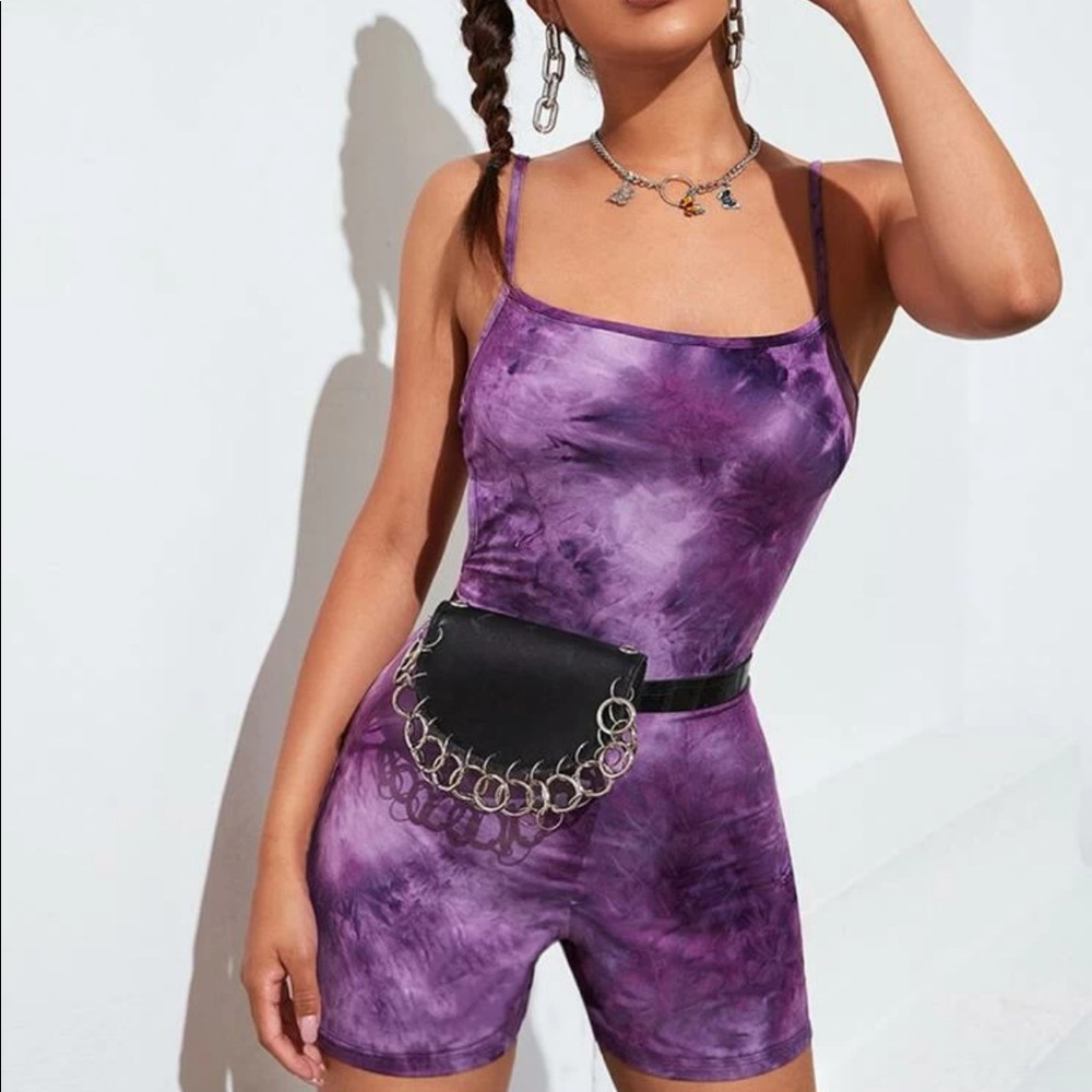 Purple cut out romper